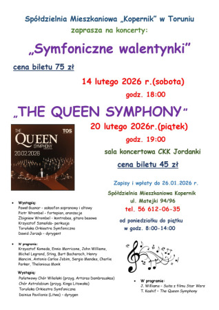 20.02.2026, 19:00- Koncert "The Queen Symphony" - CKK Jordanki